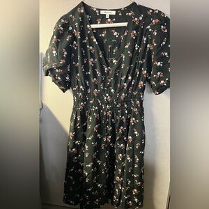 Madewell Floral Black Dress